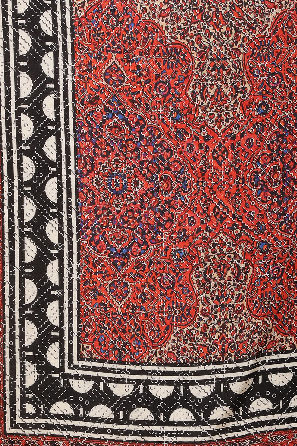 Black Muslin Ajrakh Printed Suit with Palazzo - Image 7