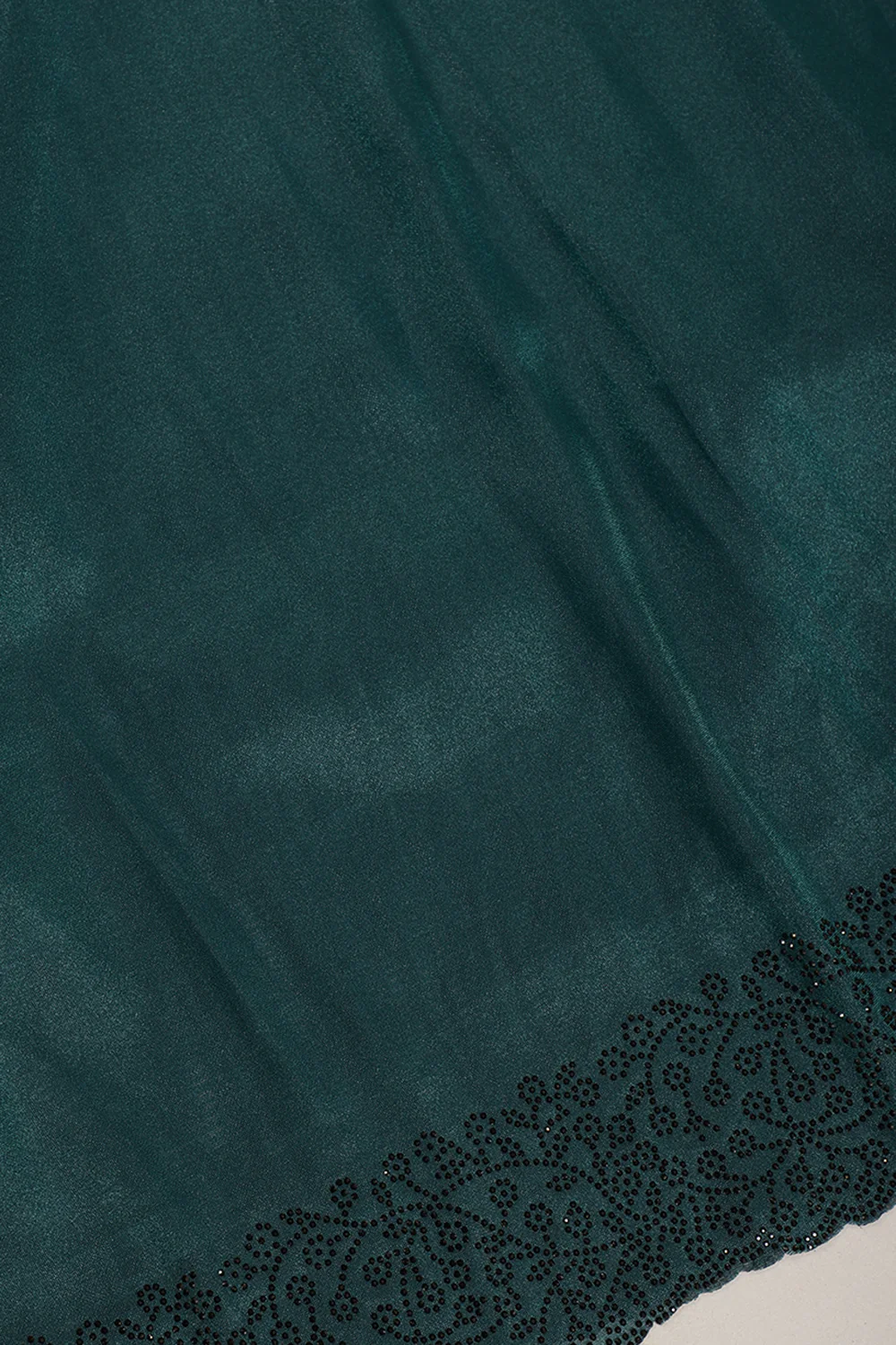 Bottle Green Color Tissue Silk Saree with Swarovski Border - Image 3