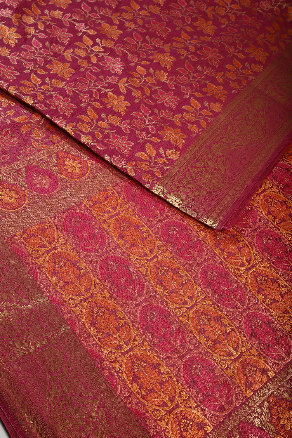 Burgundy Color Tussar Woven Silk Saree - Image 5