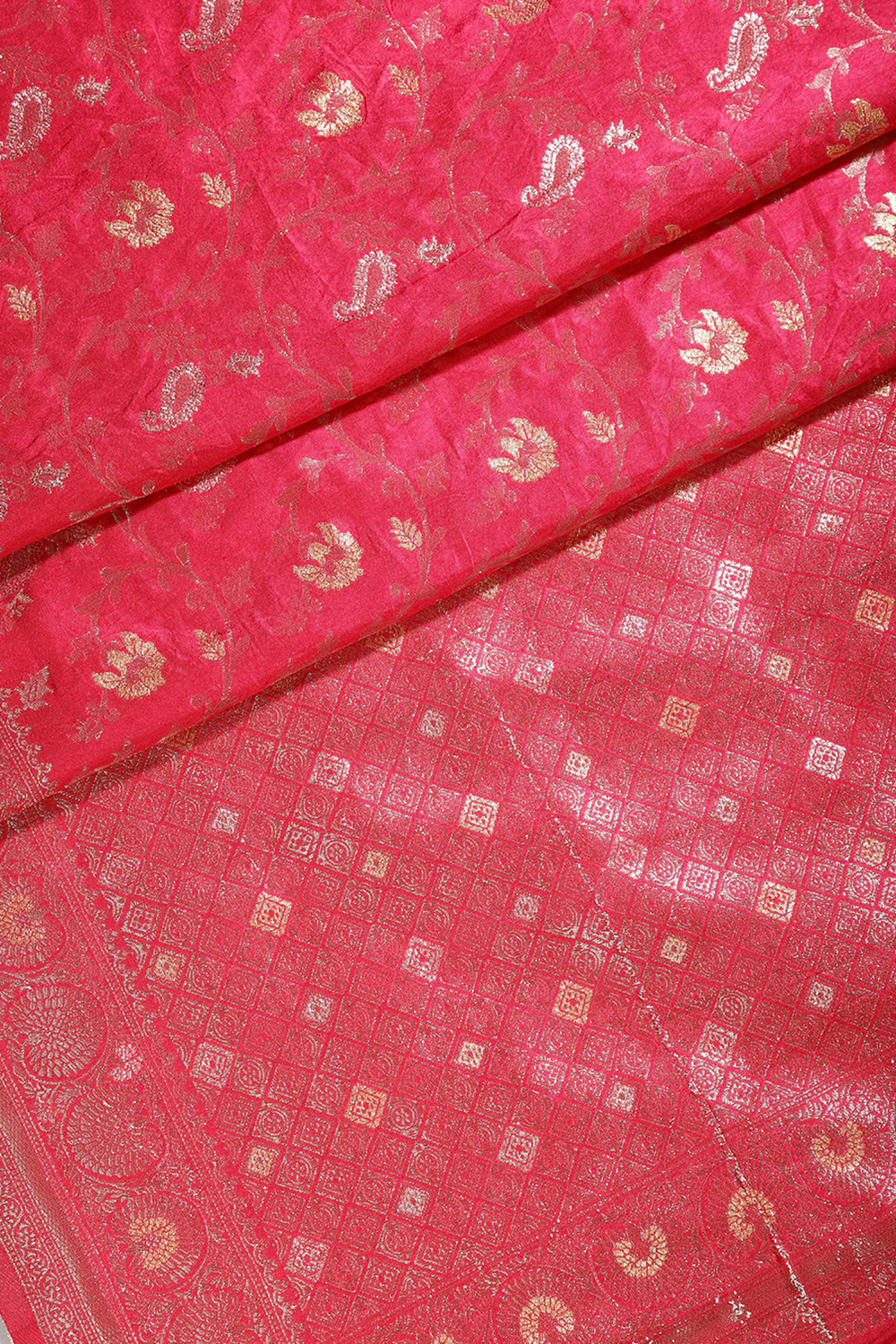 Cranberry Color Zari Woven South Silk Saree - Image 4