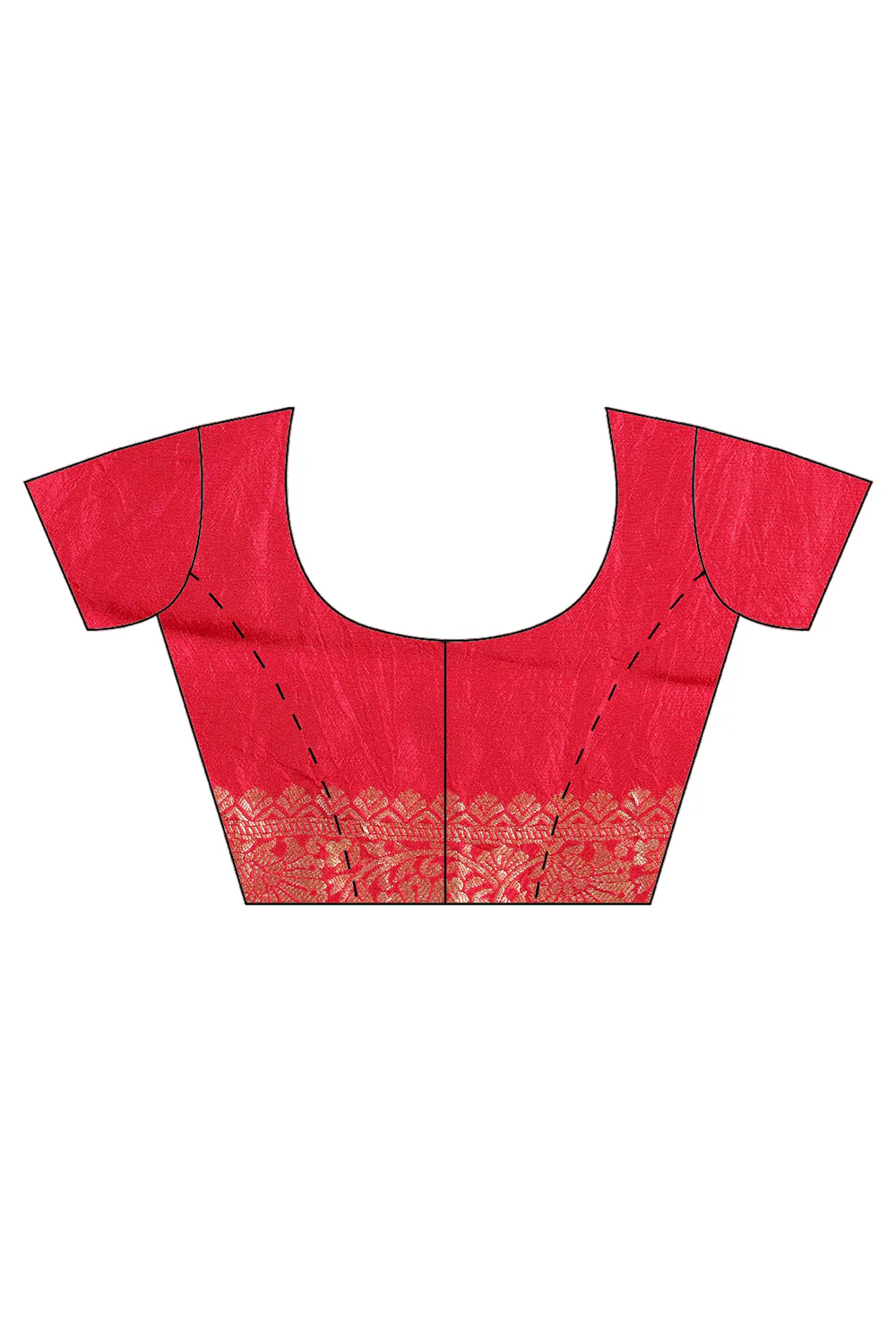 Dark Scarlet Banarasi Silk Zari Floral Zaal Woven Saree - Image 7