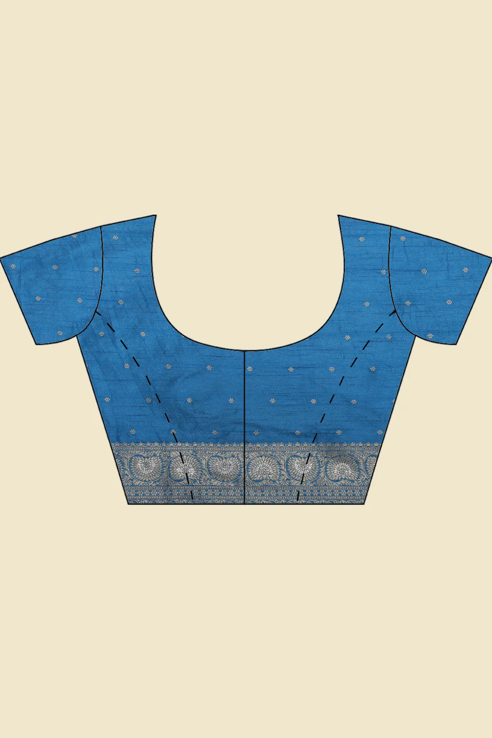 Flat Blue Colour Zari Woven South Silk Saree - Image 13
