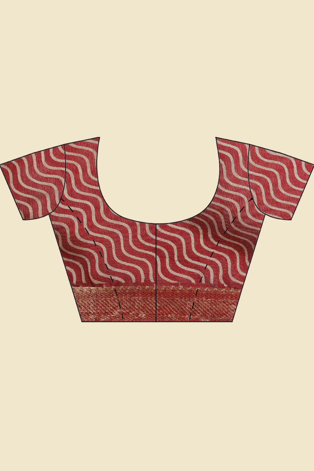 Maroon Cotton Meenkari Printed Saree - Image 7