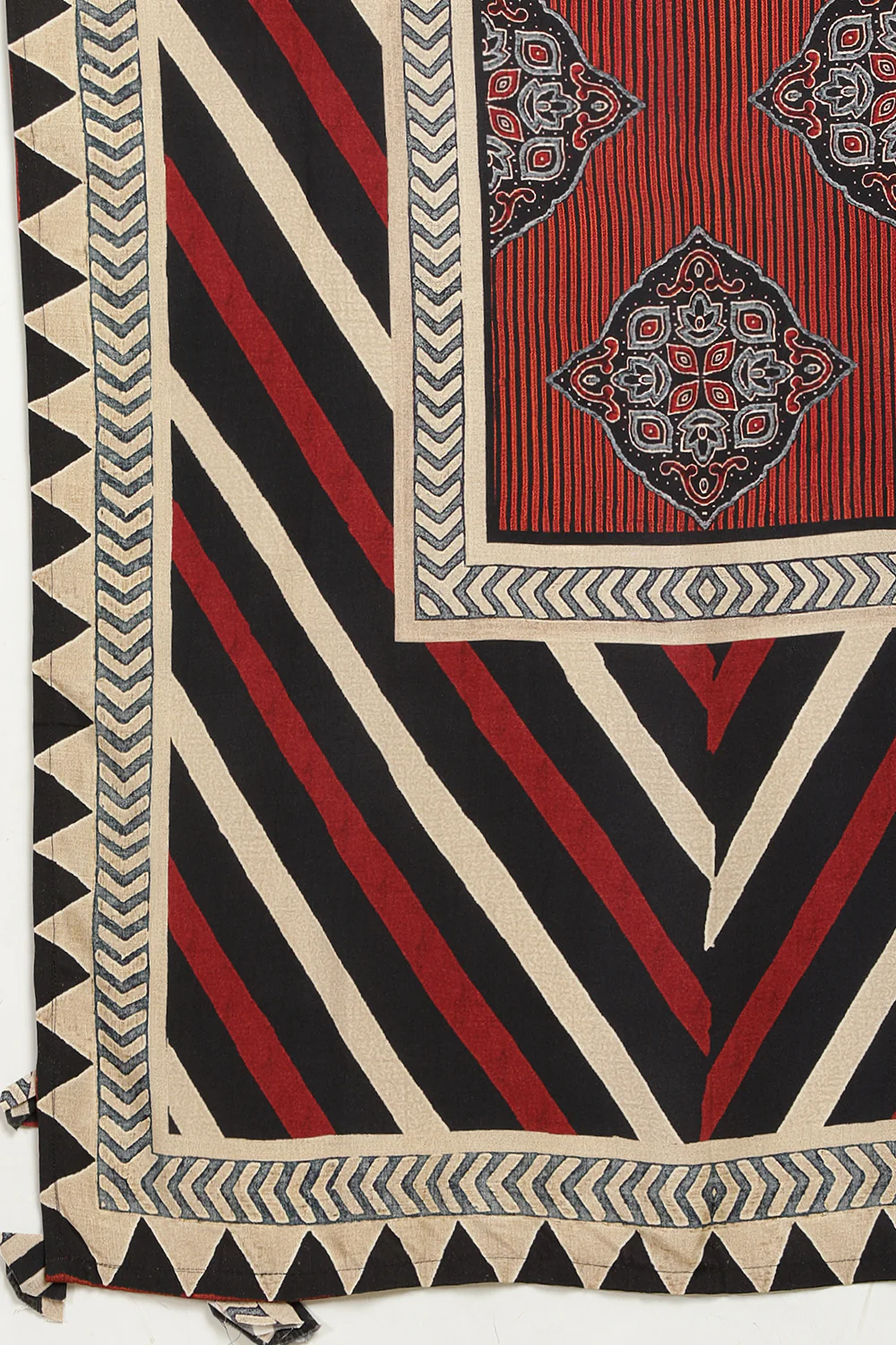 Maroon Muslin Ajrakh Printed Suit with Palazzo - Image 8