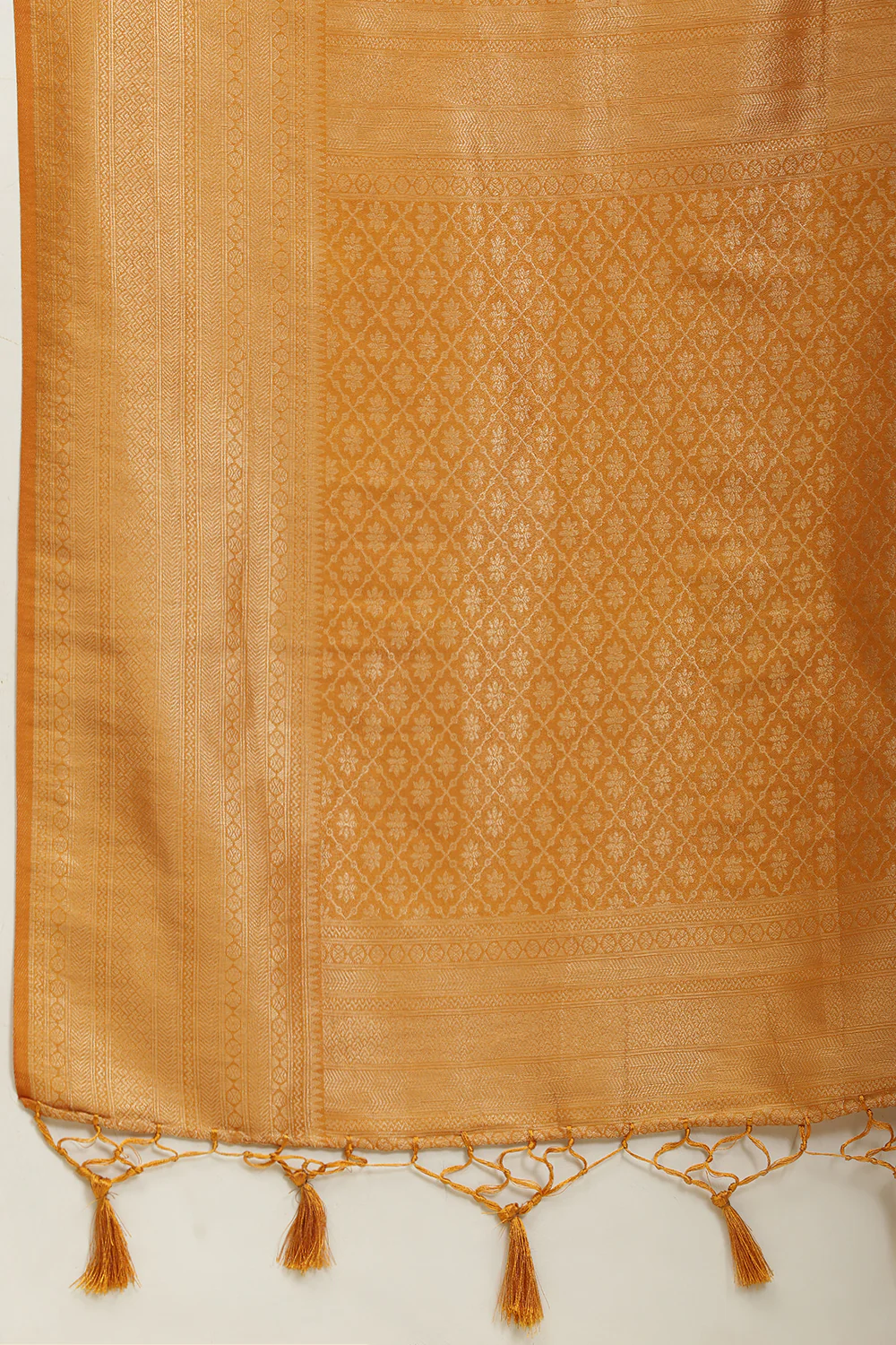 Mustard Lightweight Banarasi Silk Weaving Saree - Image 8
