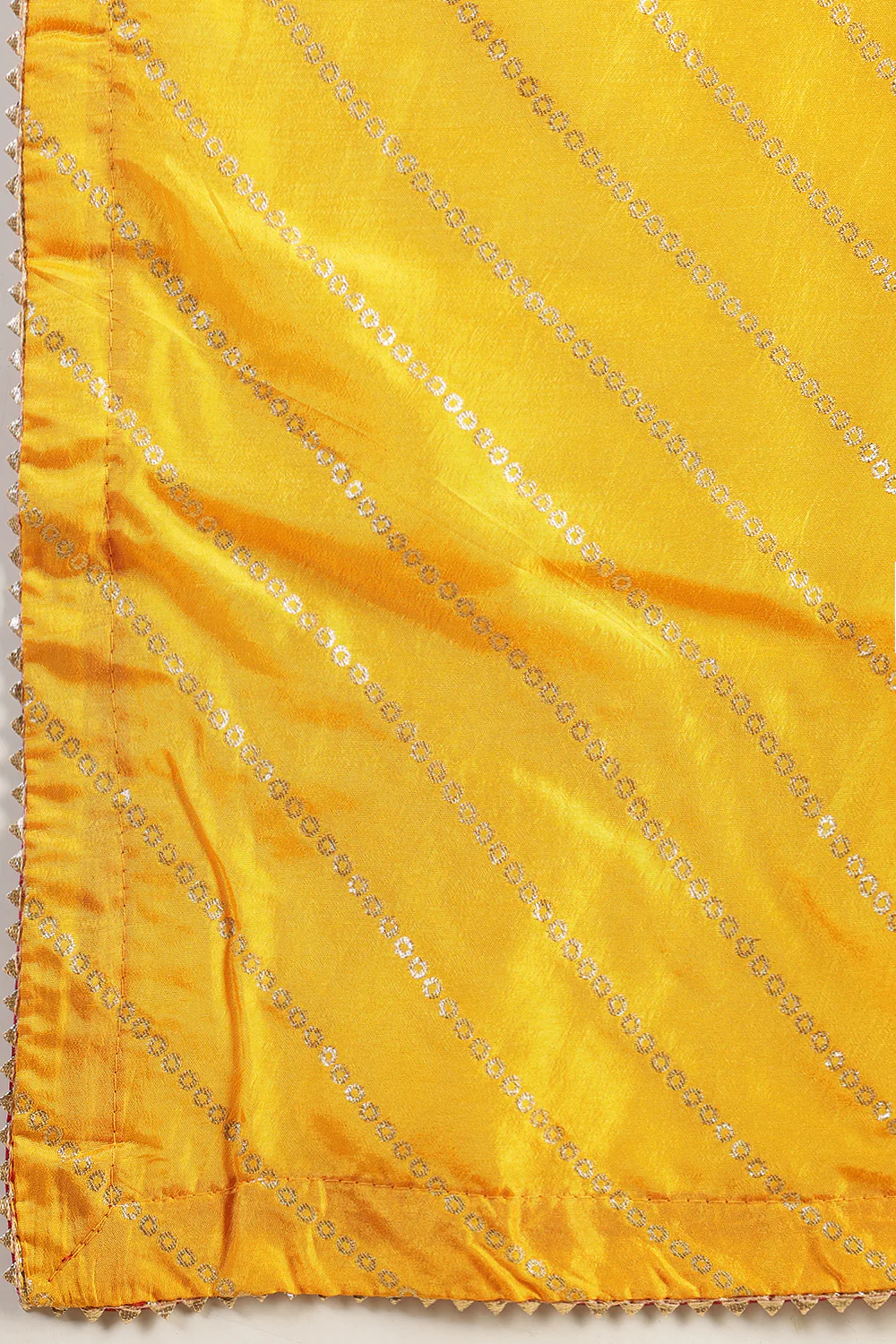 Mustard Modal Silk Saree with Zari Pinstripes - Image 7