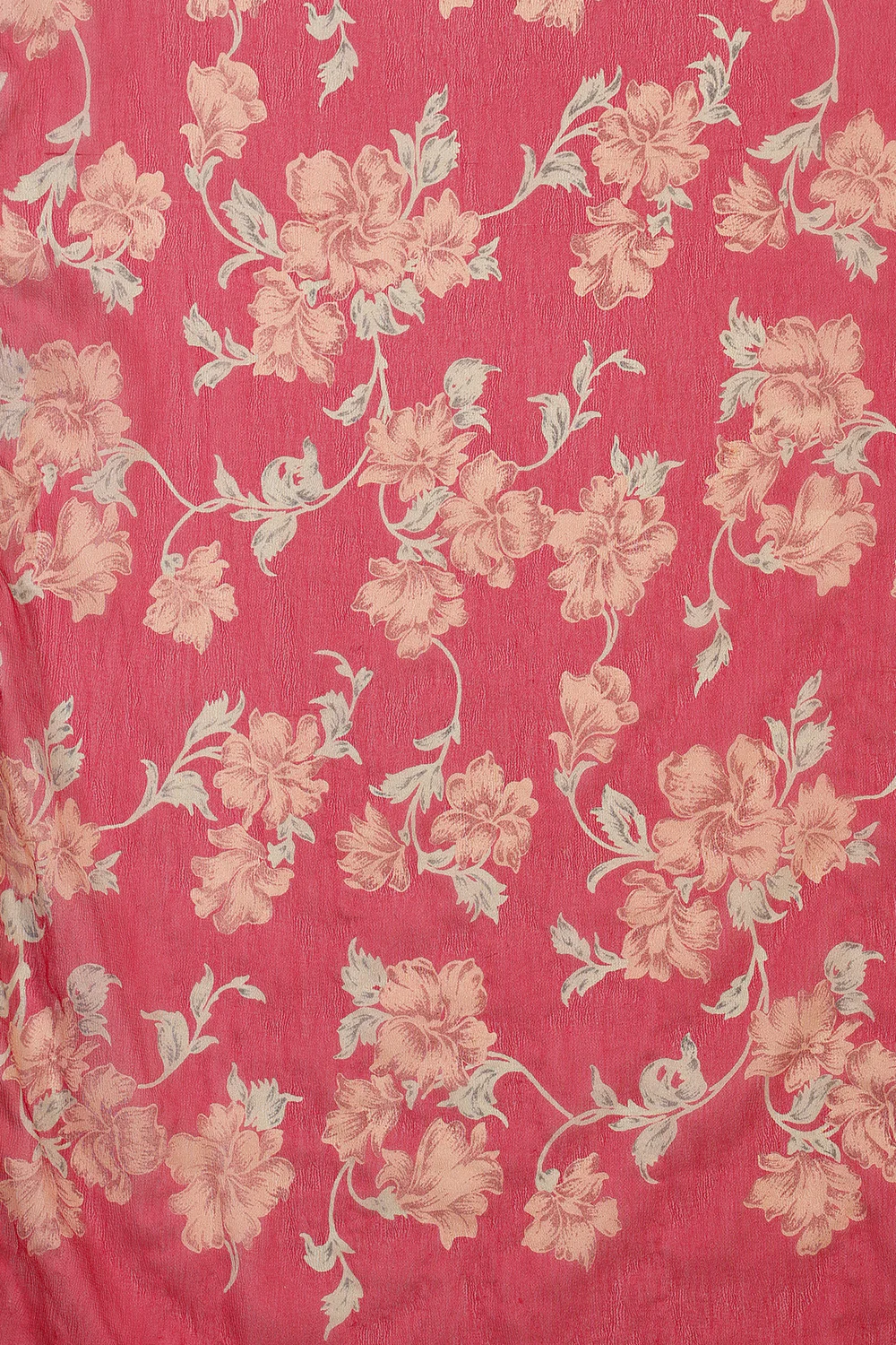 Rani Chiffon Floral Zari Border & Floral Printed Saree - Image 6
