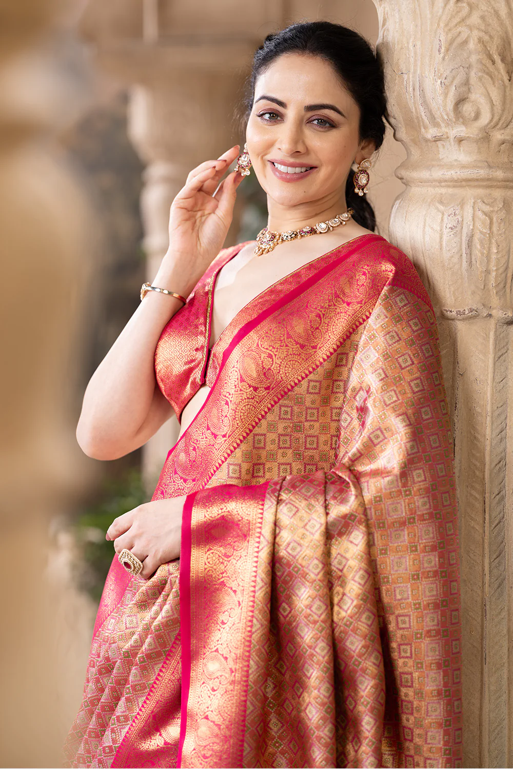 Rani Maheshwari Silk Soft Brocade Woven Saree - Image 7