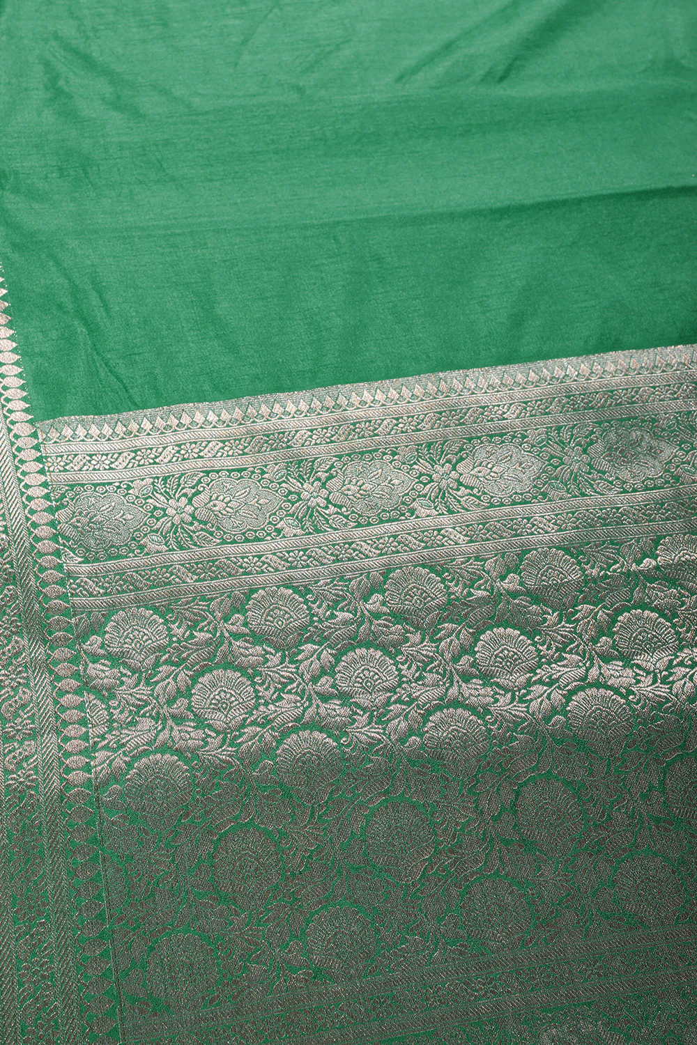 Solid Colour Silk Woven Sarees - Image 6
