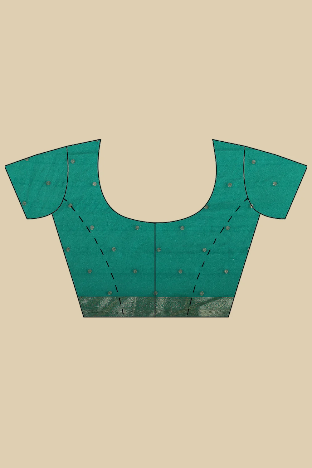 Teal Lightweight Banarasi Silk Weaving Saree - Image 8