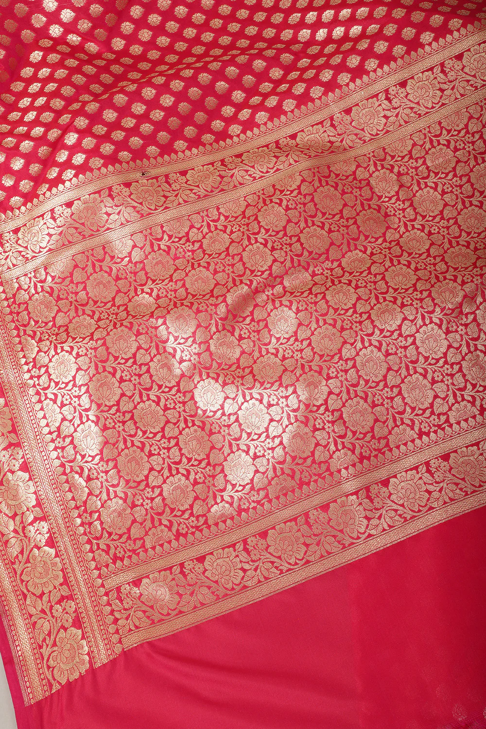 Valentin Red Banarasi SIlk Woven Saree - Image 4